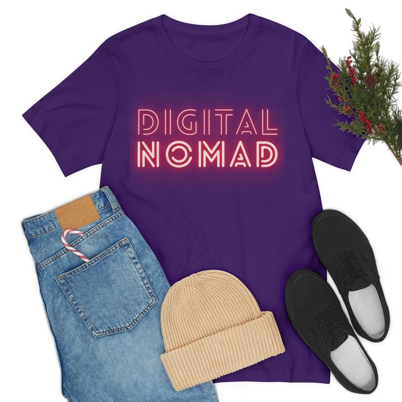 T-shirt met print Digital Nomad | Uniseks jersey met korte mouw afbeelding 8