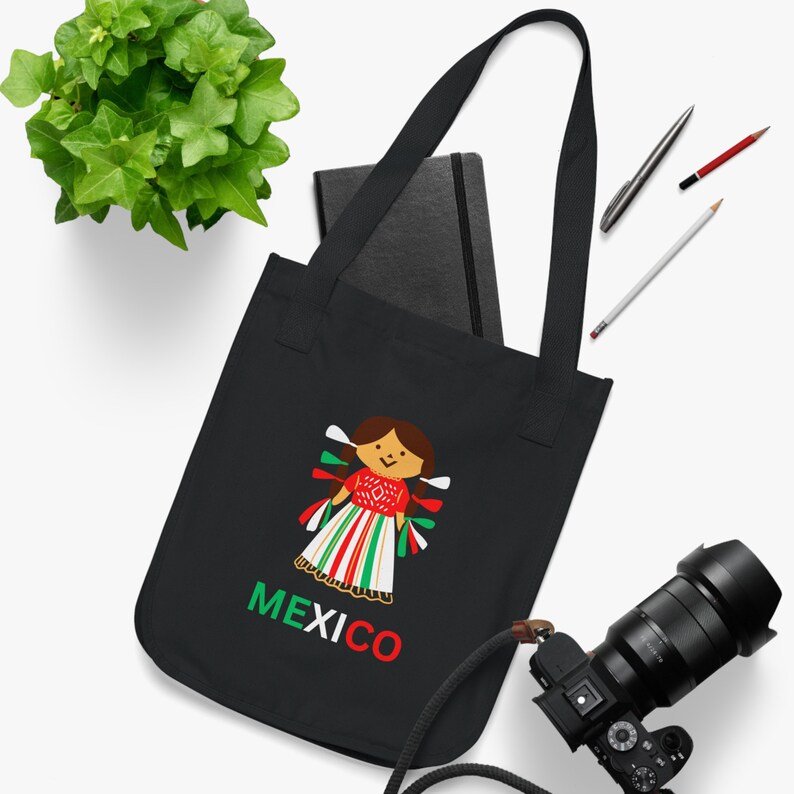 Organic Cotton Canvas Tote Bag, Mexican Doll Design, Eco-friendly - Etsy
