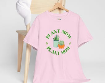 Plant Mom Unisex Heavy Cotton Tee, Botanical Lover Shirt, Gardener Gift