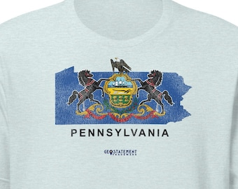 Pennsylvania Shirt: Pennsylvania State Flag Vintage Style Unisex t-shirt