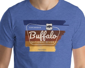 Buffalo National River Shirt | Arkansas Sunset Badge Design | Vintage Tee