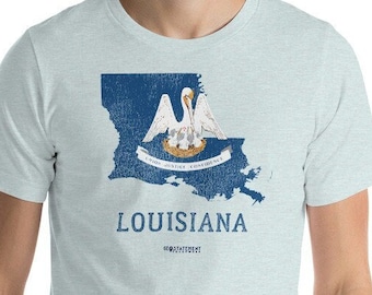 Louisiana State Flag Shirt: Louisiana Vintage Style Unisex T-Shirt