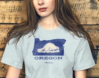 オレゴン州ビーバー州ヴィンテージスタイルTシャツ | オレゴンギフト