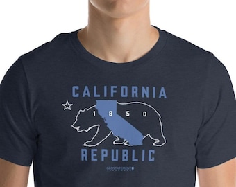 California Republic Shirt | Vintage Style 1850 Bear Flag Tee | Golden State Gift