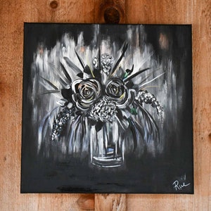 Jubilee - abstract flowers - still life painting - original painting - acrylic artwork on stretched canvas - 14&quot;x14&quot;