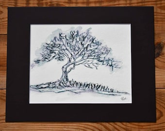 Árbol - Pintura original - Obra de arte sobre papel