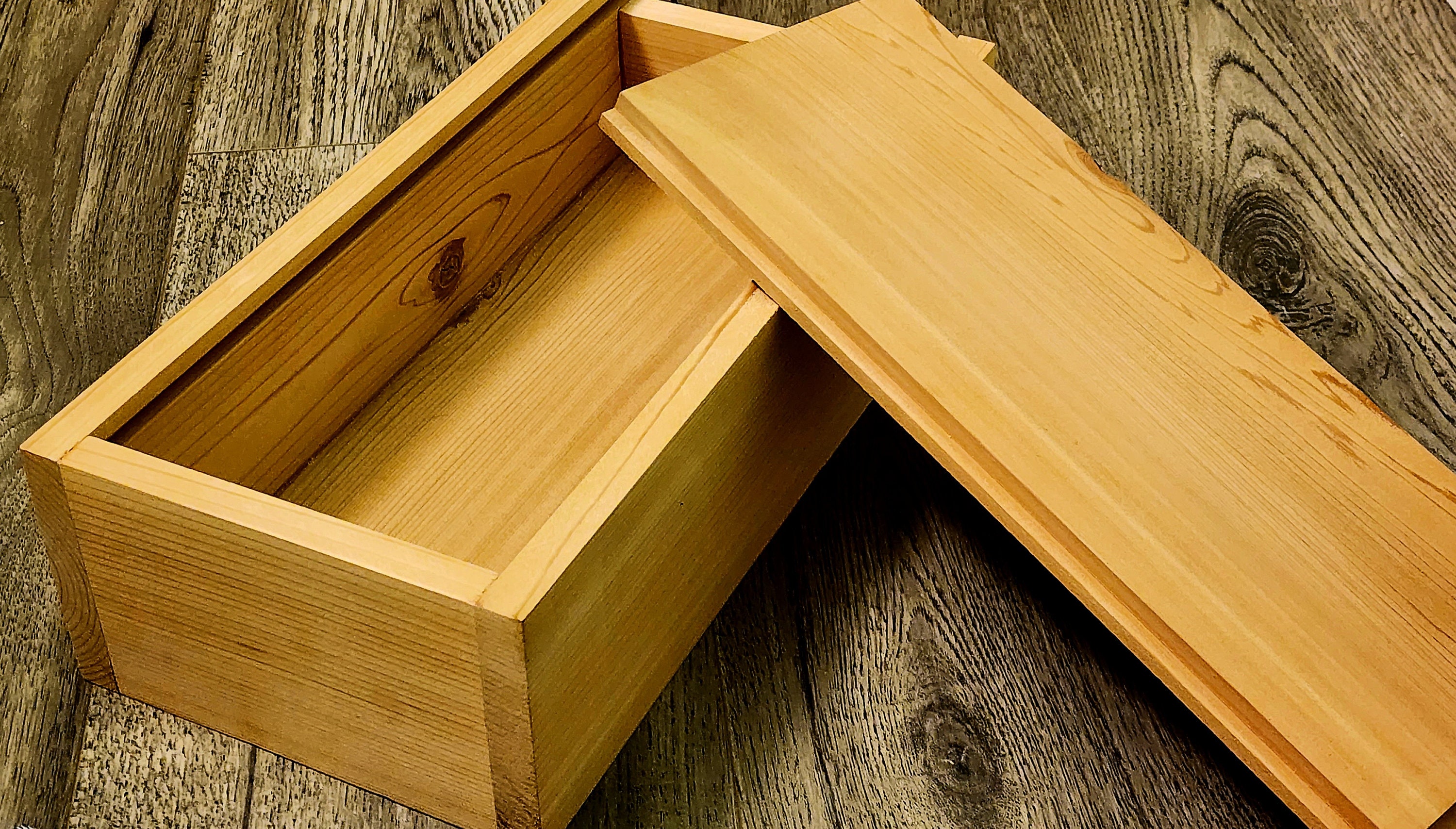 Larger Unfinished Cedar Box With Sliding Lid Made From Etsy
