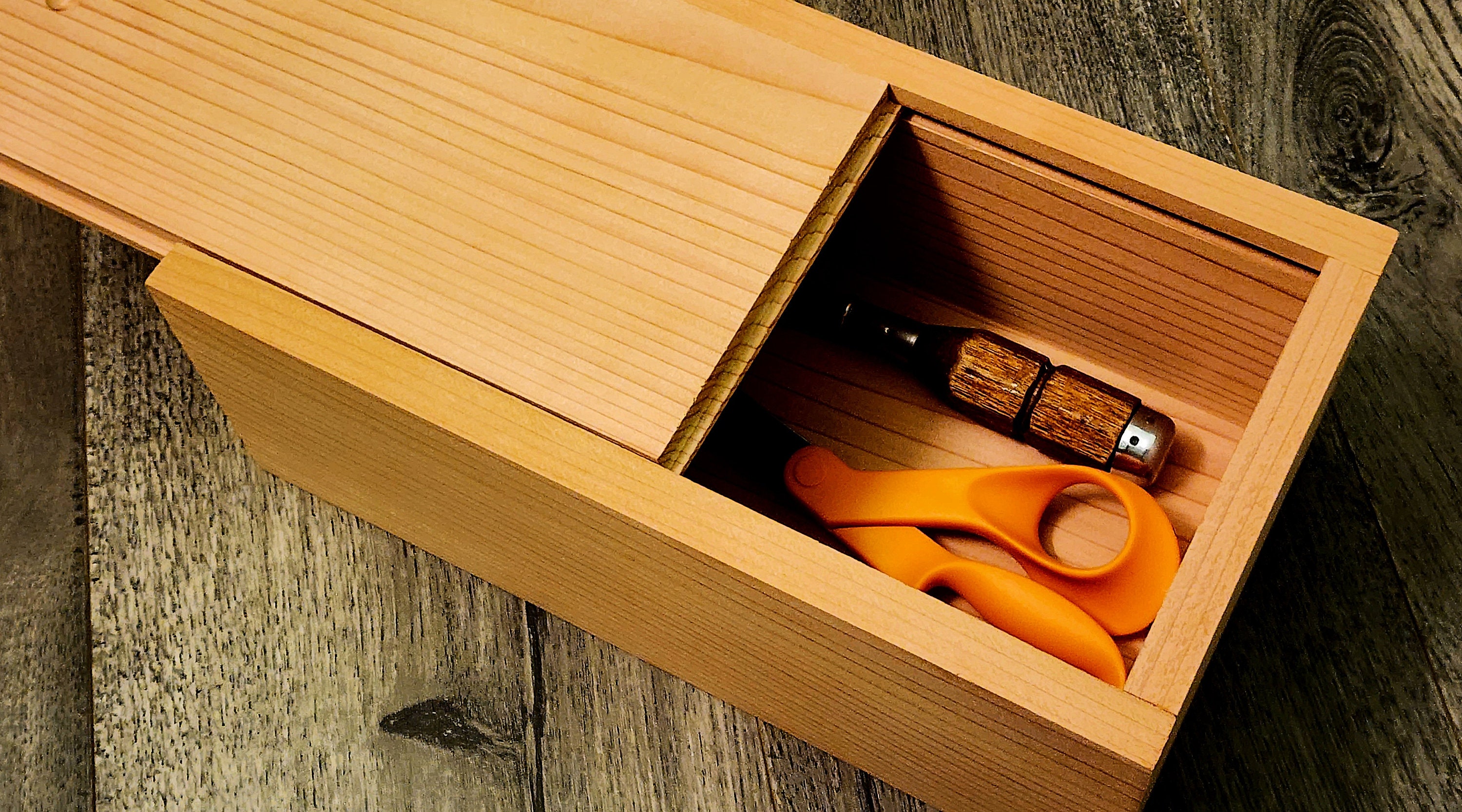 Cedar Storage Box With Sliding Lid Decorative Storage Box Wood Etsy