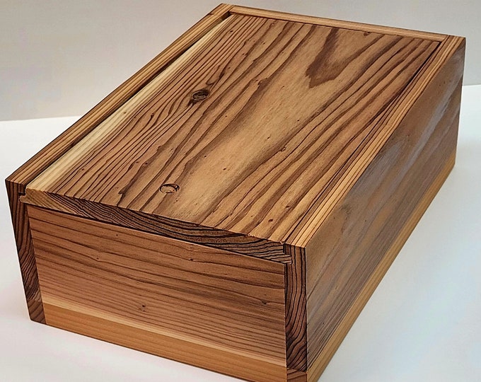 Cedar Storage Box With Reclaimed Bottom Cedar Edge Accents 11x7.5x4