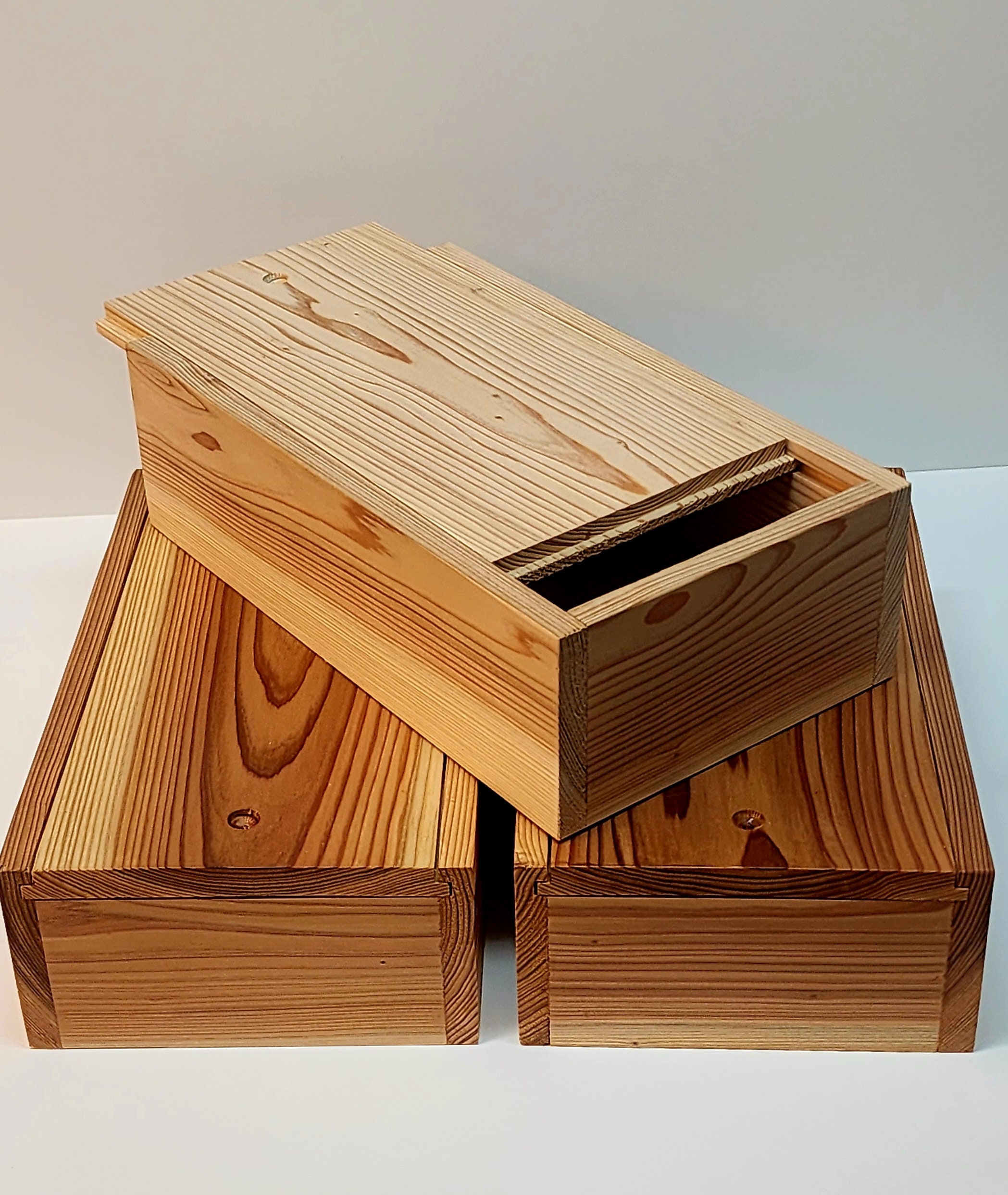 Flat Storage Box Cedar With Sliding Lid. Handcrafted Storage Solution