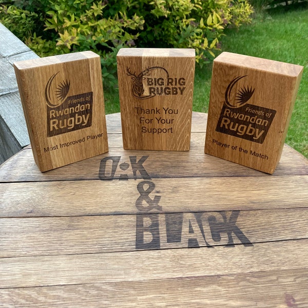 Oak Block Award | Company Award | Anniversary Block | Engraved Art | Sustainable Award| Appreciation Award | Gift for Boss | Company Gifts