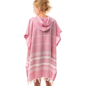 Türkischer Surf Poncho Hoody Wechsel Peshtemal / Handtuch - Handgemacht 100% nachhaltig