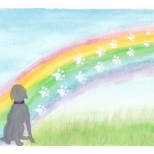 STAMPABILE Wall Art, Rainbow Bridge Wall Art, Pet Loss Art, Rainbow Bridge Art, Acquerello, Weimaraner Stampabile, Perdita di Pet Digital
