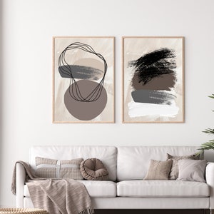 Neutral Wall Art, Set of 2 Print, Neutral Abstract Art, Neutral Wall Decor, Contemporary Wall Art, Modern Neutral Wall Art, Living Room Art