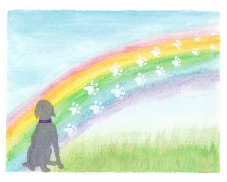 PRINTABLE Wall Art, Rainbow Bridge Wall Art, Pet Loss Art, Rainbow Bridge Art, Watercolor ...