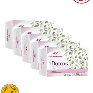 Feridun Kunak Detox Herbal Tea | Natural Slimming & Cleansing | 30 Tea Bags | Herbal Blend Tea | Body Detox Tea ( 5 packages)