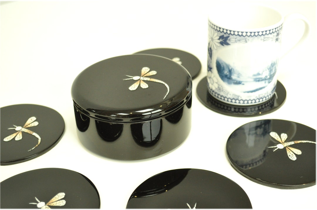 6 Eco-friendly Handmade Wooden Round Coasters With Storage Box ...