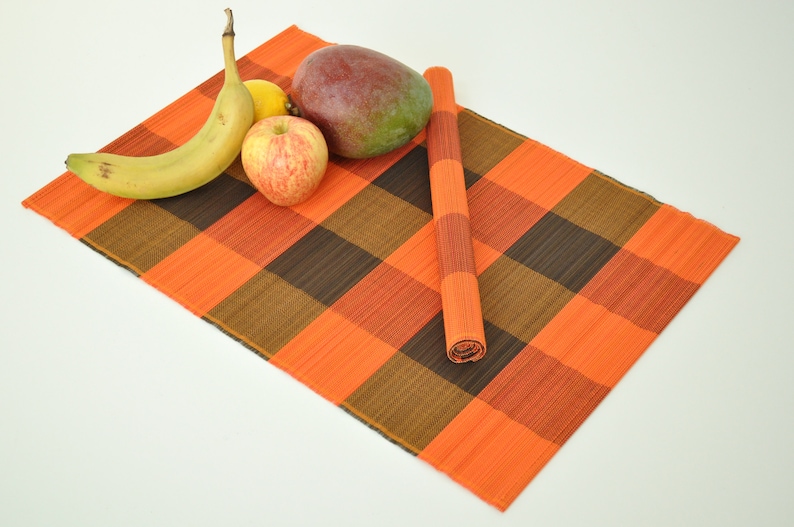 Bamboo Wood Handmade Bamboo Placemats Table Mats, Pack of 4, Fine