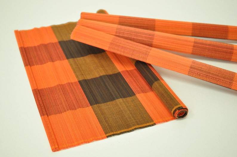 Bamboo Wood Handmade Bamboo Placemats Table Mats, Pack of 4, Fine