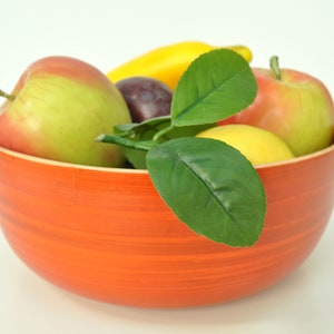 bamboo bowl handmade round wooden bowl serving bowl fruit sweet bowls fine quality decorative homeware, orange - natural wood brown