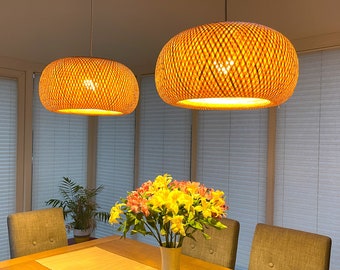 Hand Made Rattan Bali UFO Ceiling Lamp Shade Giant Designer