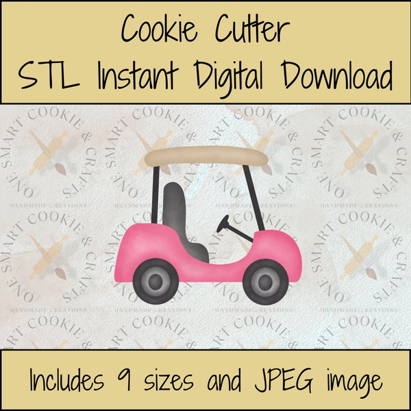 Golf Cart Cookie Cutter STL/Golf Cookie Cutter STL/Golf Cookie Cutter/Sport Cookie Cutter/Instant Download/STL Cookie Cutter