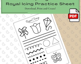 Spring Royal Icing Practice Sheet/Easter/Royal Icing Transfer/Icing Transfer/Cookie Class/Template/Instant Download/Royal Icing/PDF