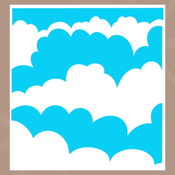 Cloud Cookie Stencil/Background Stencil/Baby Shower Cookie/Baby Cookie/Mylar Stencil/Reusable Stencil/Cookie Stencil/Craft/Airbrush Stencil