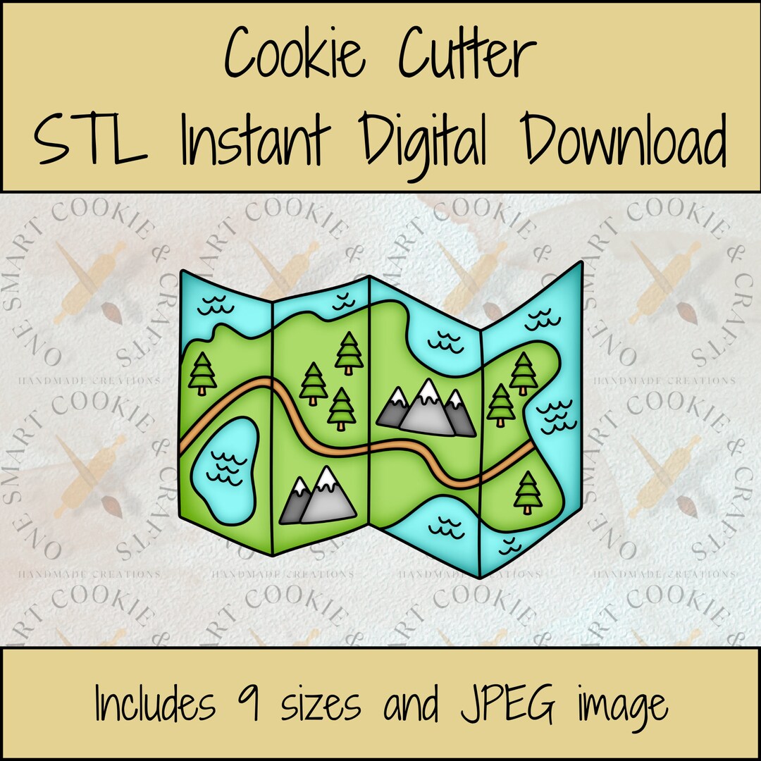 Map Cookie Cutter Stl/vacation Cookie Cutter STL File/travel Cookie ...