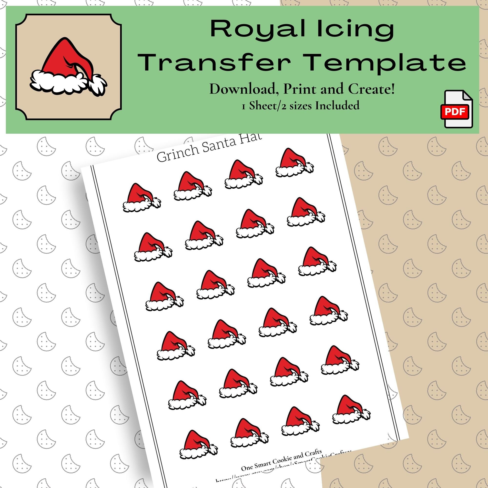 santa-hat-royal-icing-transfer-sheet-christmas-royal-icing-designs-royal-icing-transfer-template-grinch-icing-template-pdf-instant-download-etsy