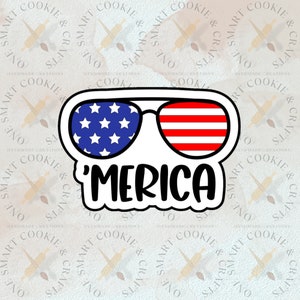 Merica Cookie Cutter/Summer Cookie Cutter/Sunglasses Cookie Cutter/Independence Day Cookie Cutter/America Cookie Cutter