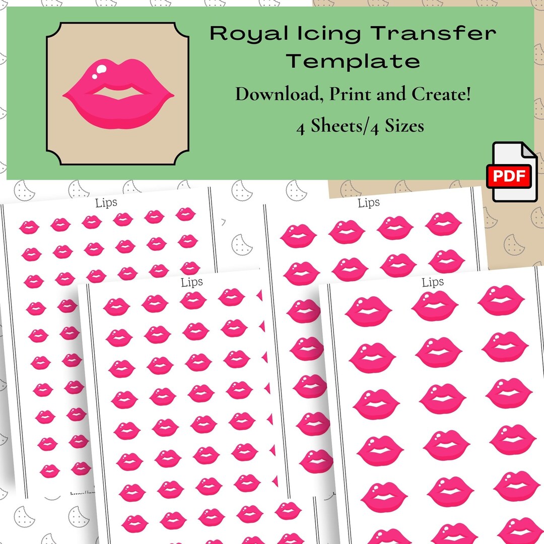 Lip Icing Transfer/lip Transfer/royal Icing Transfer/valentine Transfer