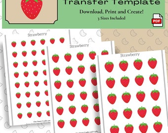 Strawberry Royal Icing Transfer Sheet/Strawberry Royal Icing Designs/Royal Icing Transfer Template/Fruit icing Template/Instant Download