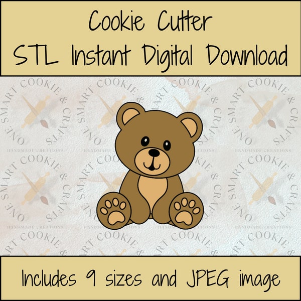 Bear Cookie Cutter/Bear Cookie Cutter STL File/Baby Cookie Cutter/Baby Cookie Cutter STL/Instant Download/STL Cookie Cutter