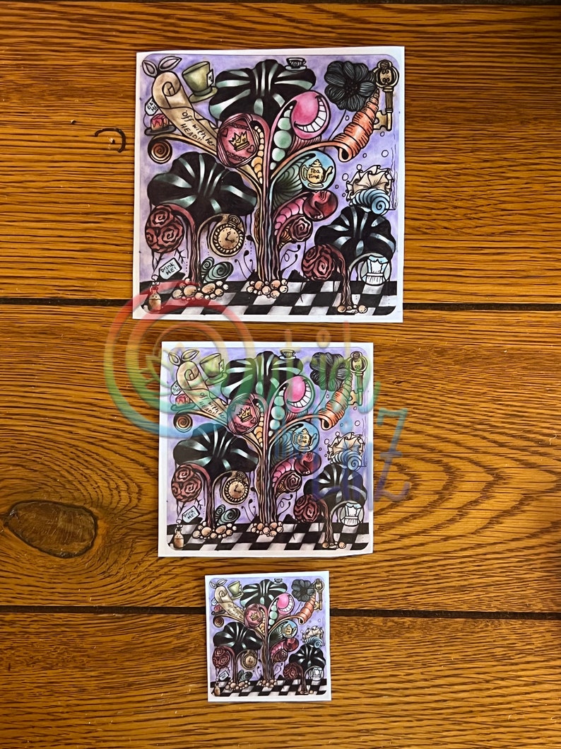 Alice in Wonderland Tangled Color Vinyl Stickers From Tiktok Live With ...