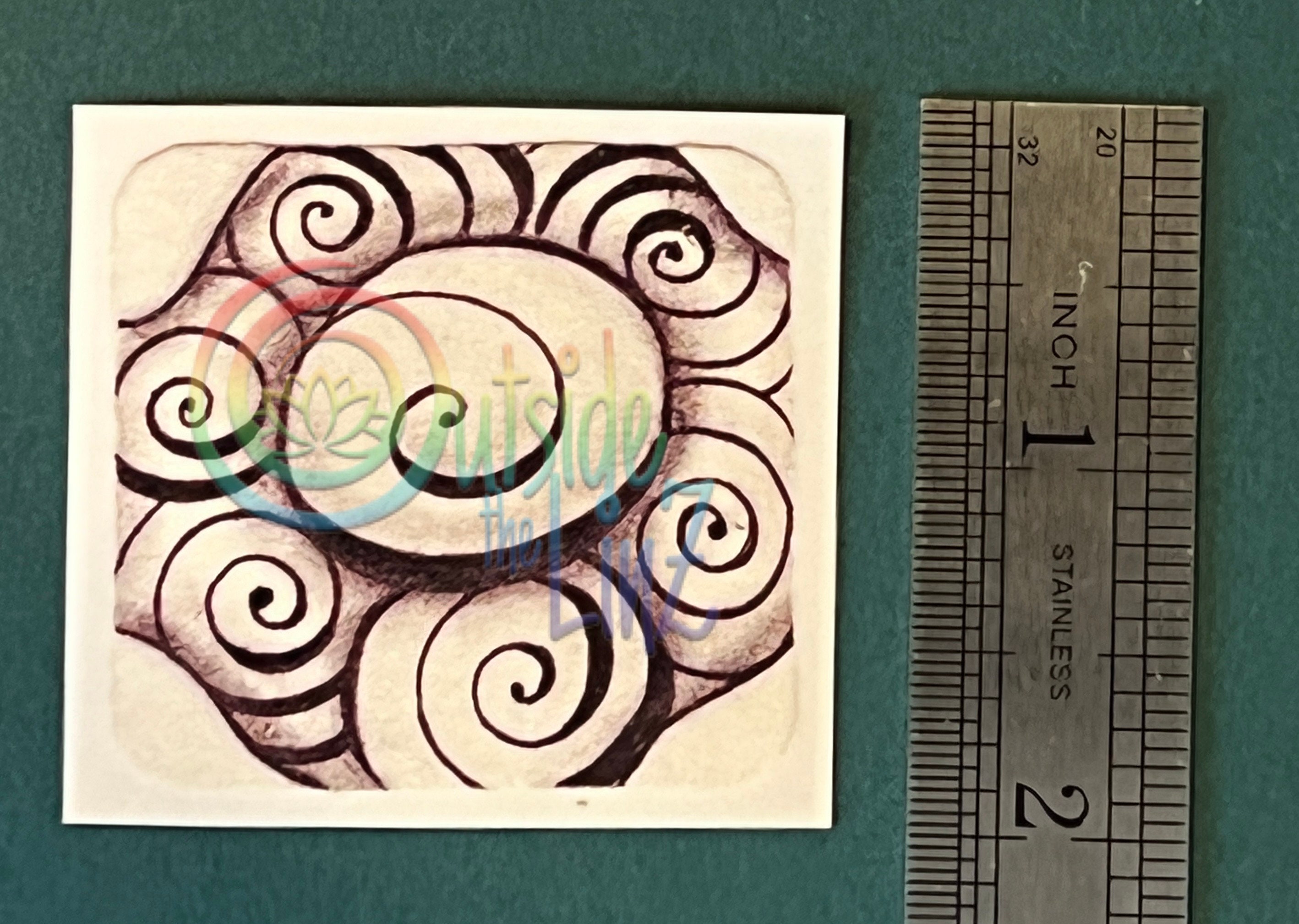 Swirl Small Tangle Replica in a Small Vinyl Sticker Great for Ephemera ...