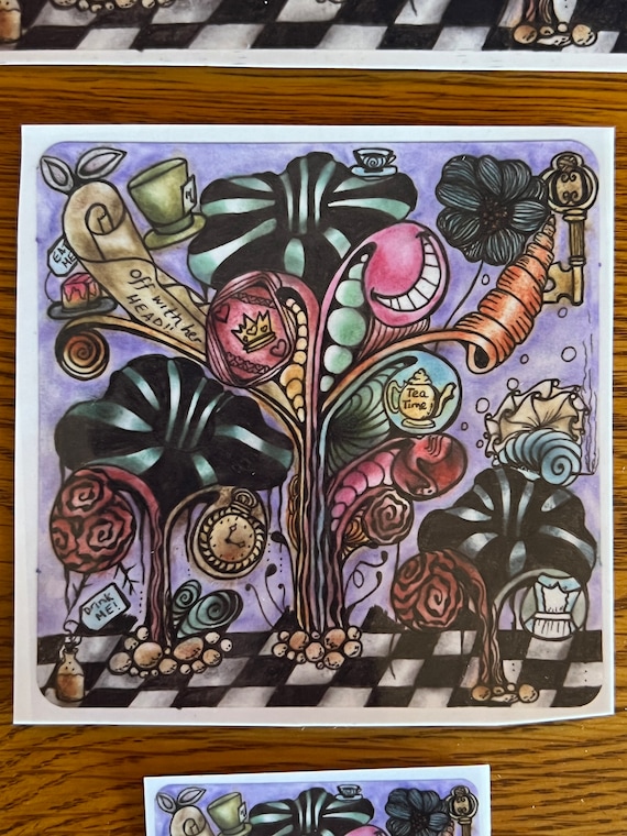Alice in Wonderland Tangled Color Vinyl Stickers From Tiktok - Etsy