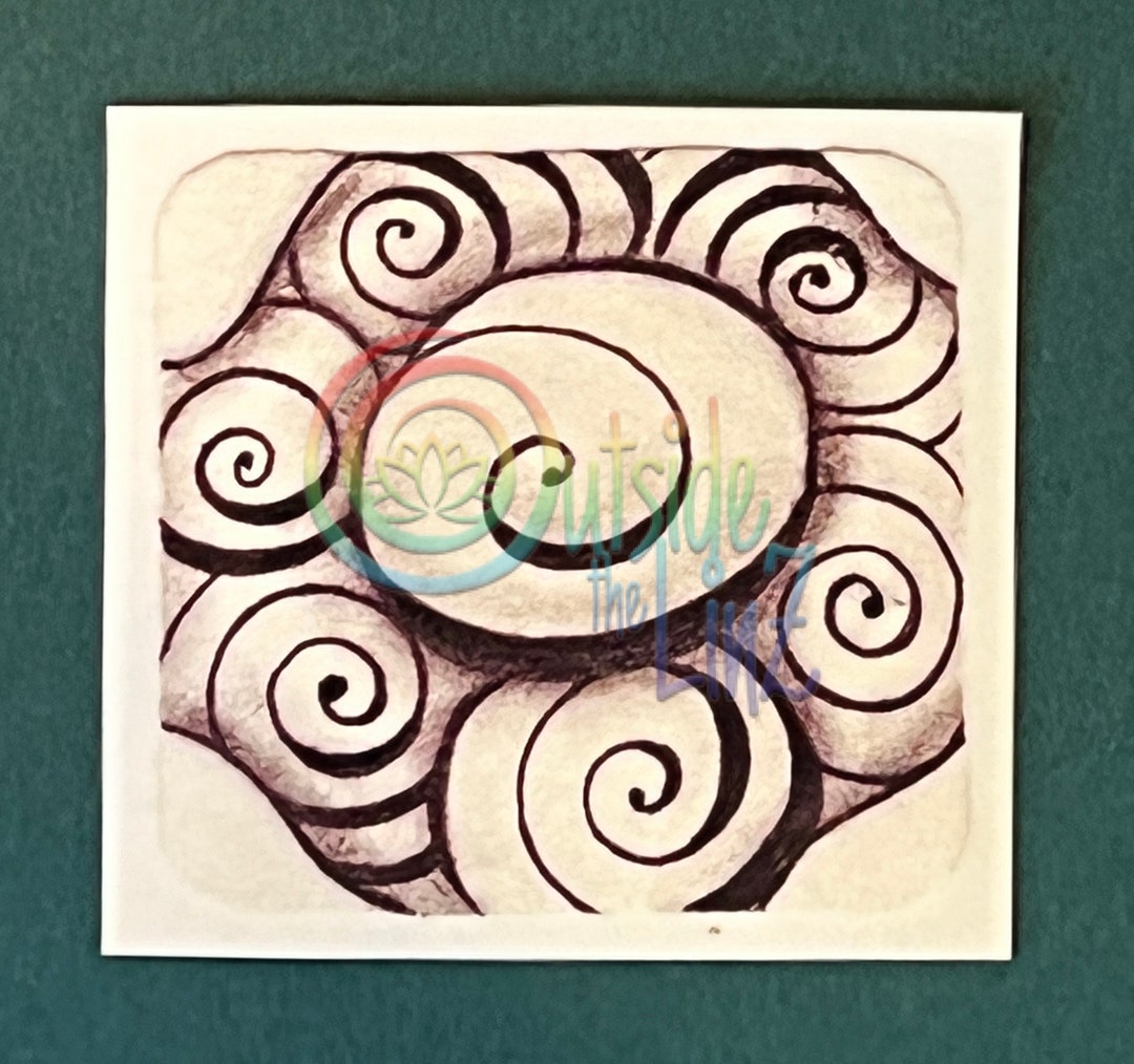 Swirl Small Tangle Replica in a Small Vinyl Sticker Great for Ephemera ...