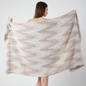 Light Brown Marrakesh Jacquard Turkish Cotton Beach Towel, Lightweight Beach Blanket, Pool Peshtemal Towel, Quickdry Yoga Towel Blanket