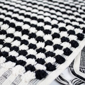Black and White Soft Turkish Cotton Bath Towel and Hand Towel Set, Handwoven Bath Towel Set, Bathroom Towel Set, Thick Absorbent Towel Set