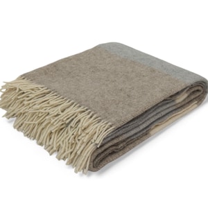 Light Brown - Grey - Cream New Wool Throw Blanket, 100% Wool Throw, Warm Cozy Blanket, Couch Throw, Porch Blanket, Sheep Wool Warm Throw