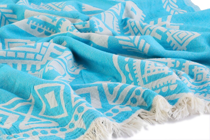 Men's Turquoise Robe EMERALD - Aqua Blue Ethnic Pattern Lightweight Mens Robe, Kimono Robes ...