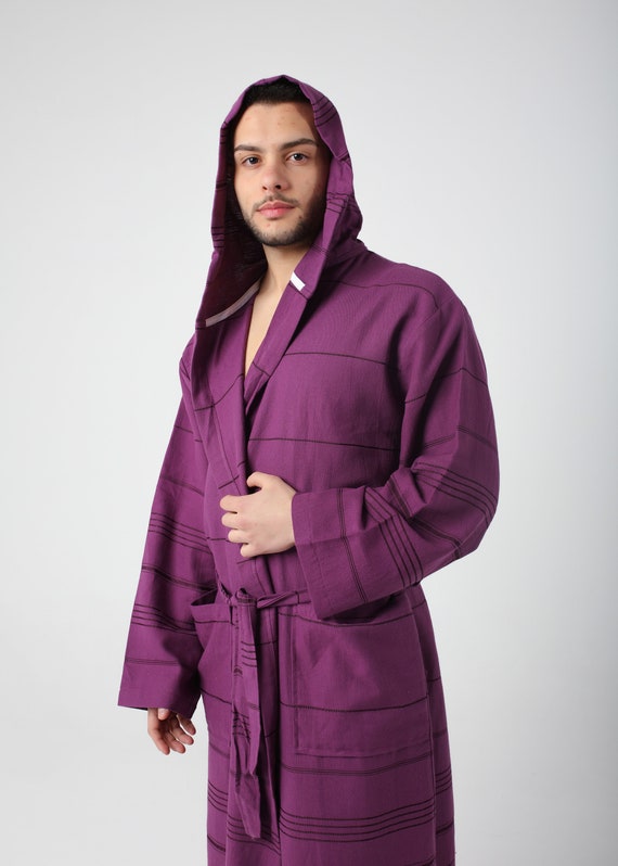 Susannah Cotton Men's Dressing Gown Lightweight Robe Dark Blue Bird Robe  Male Bathrobe 100% Organic Yukata Kimono Robe for Men - Etsy