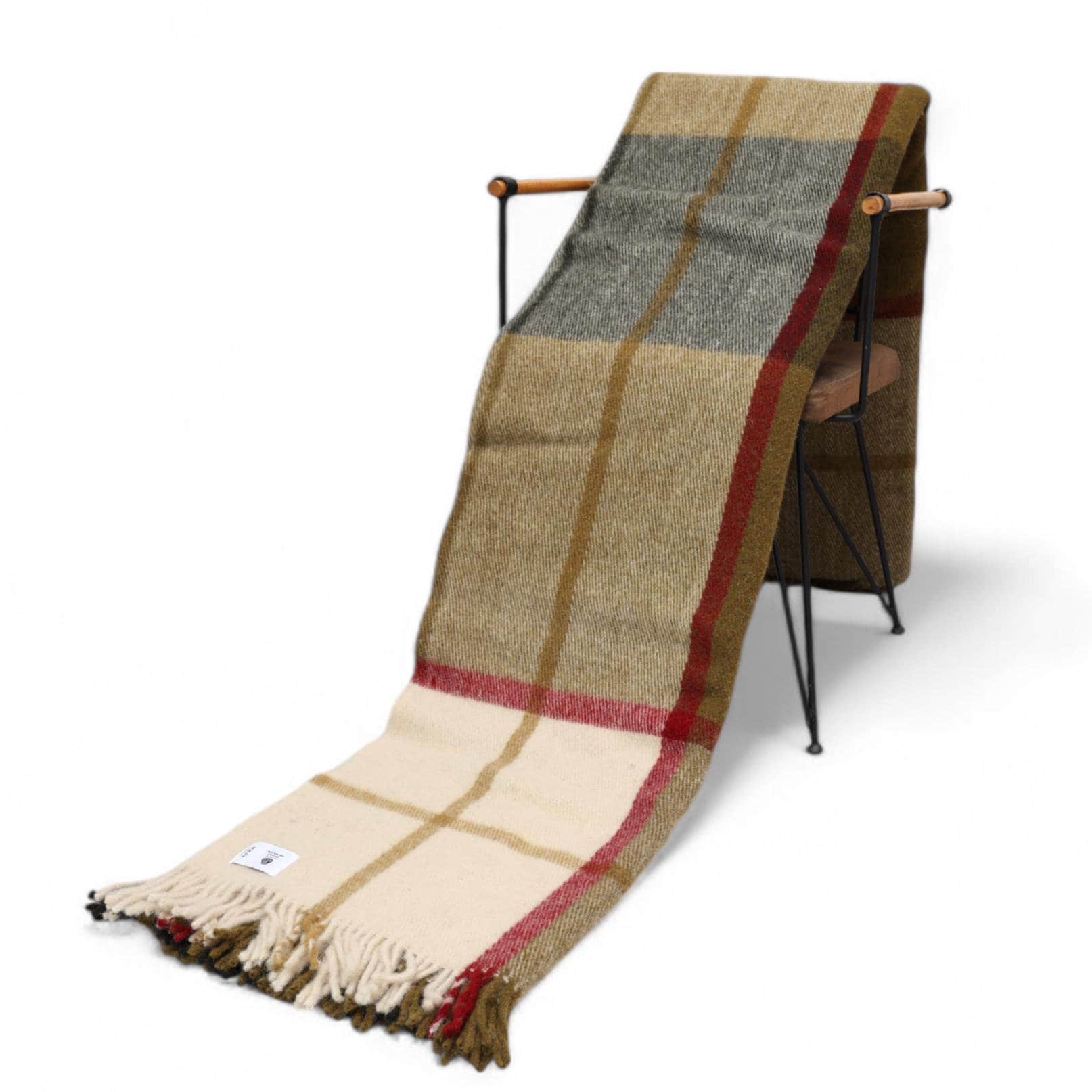 78.5''86.5'' Dark Blue Brown Tartan Plaid Wool Blanket Queen, 100% Wool Blanket, Wool Cozy Blanket, Wool Throw Blanket Couch