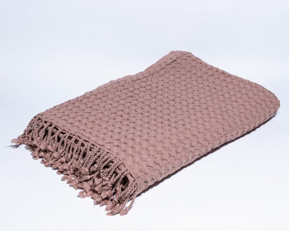 Pink Big Waffle High Quality Turkish Cotton Throw Blanket Couch Throw Blanket Cozy Blanket Sofa Cover Cotton Bed Spread Porch Blanket Etsy Canada