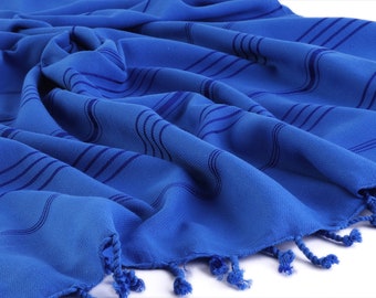 Midnight Blue Turkish Cotton Beach Towel, Beach Wrap, Beach Cover Up, Personalized Bridesmaid Gift, Beach Wedding Sarong, Lightweight Towel