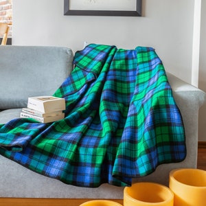 Tartan Plaid Throw Blanket, TV Blanket, Porch Blanket, Cozy Blanket, Couch wool throw  Blanket, Sofa Throw Blanket, Warm Scarf Shawl Blanket
