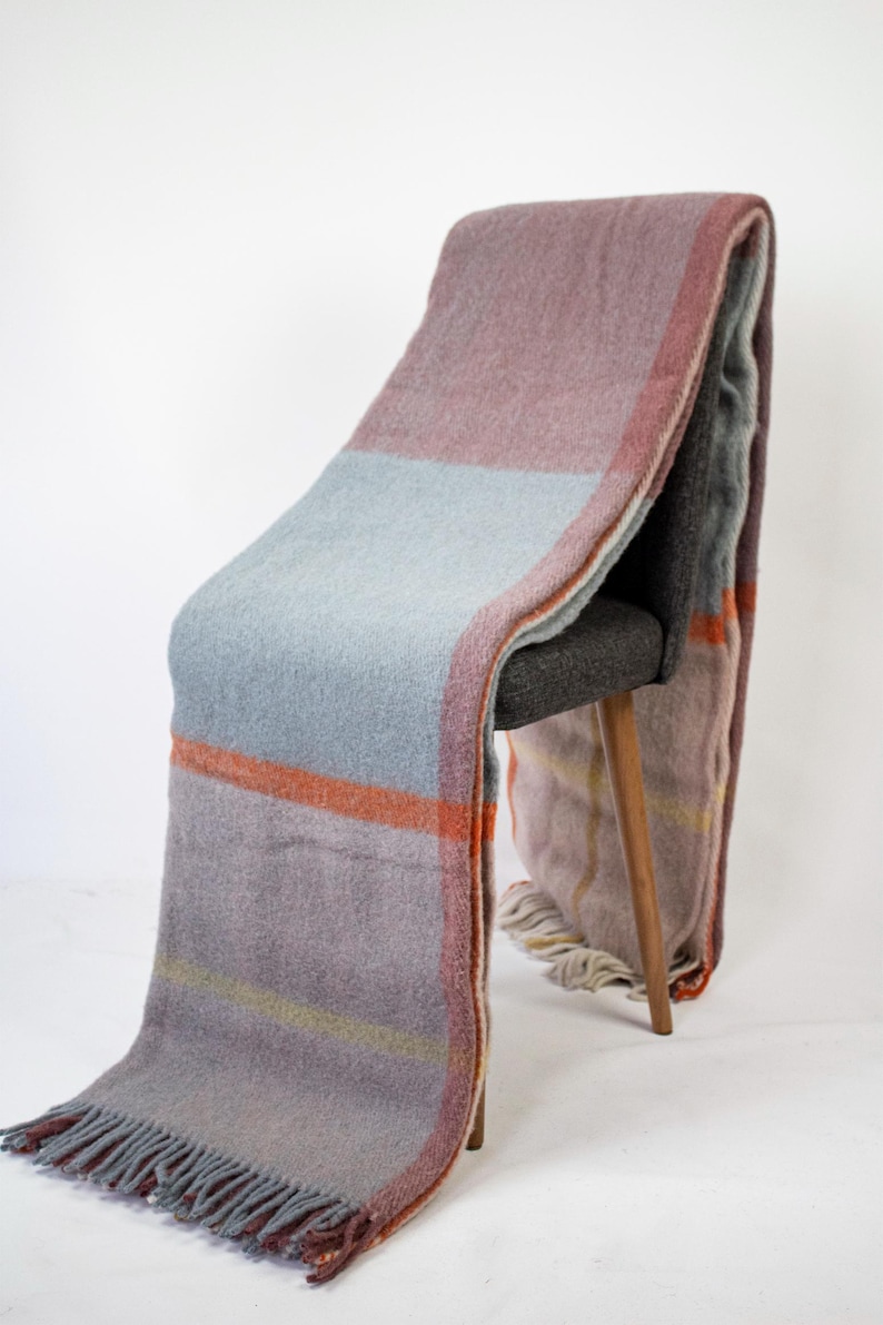 Wool Blanket, Color: Green/Purple