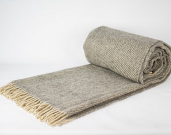 63'' 79'' Gray Wool Blanket, Pure 100% Wool Blanket, Cozy
