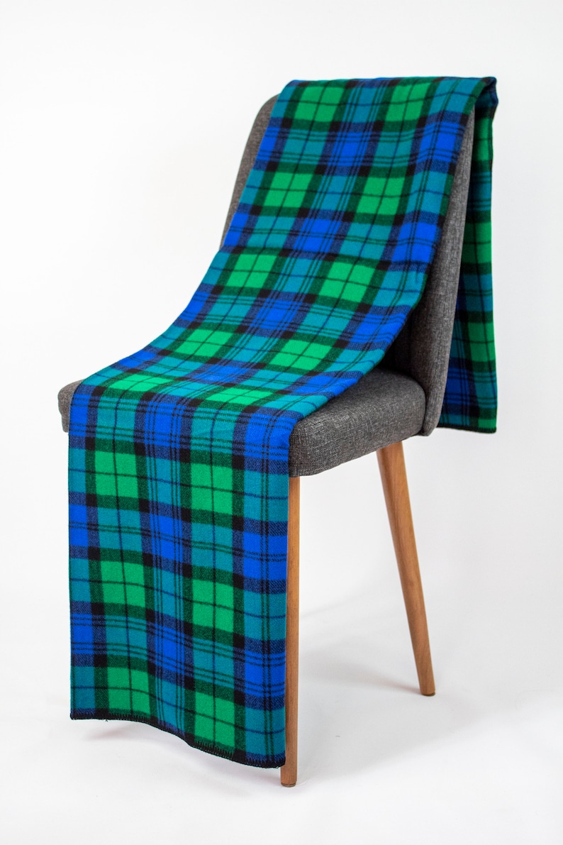 Dark Blue Tartan Plaid Throw Blanket, TV Blanket, Porch Blanket, Cozy Blanket, Couch Blanket, Sofa Throw Blanket, Warm Scarf Shawl Blanket Green